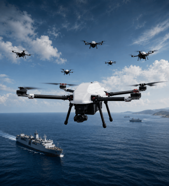 Swarm Intelligence & Collaborative Unmanned Drone Systems For Maritime Surveillance